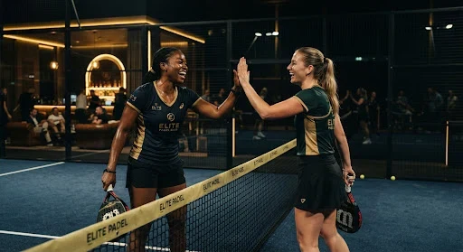 Concept illustration of the planned Allstars Padel club experience.